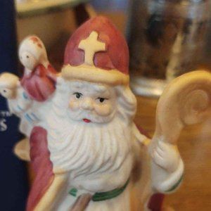 Santa Through The Years Hand Painted Porcelain Figurine "St. Nicholas 1880"